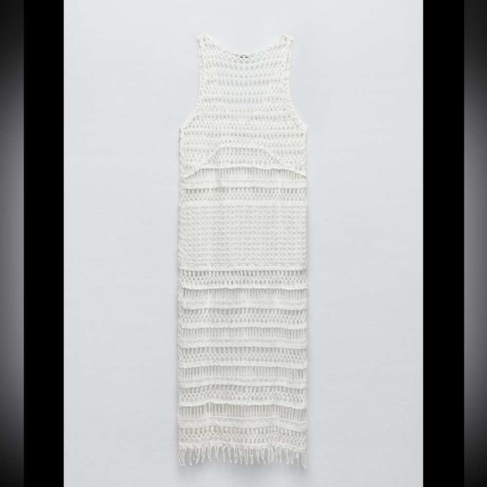 ZARA CROCHET MIDI DRESS - Picture 4 of 6